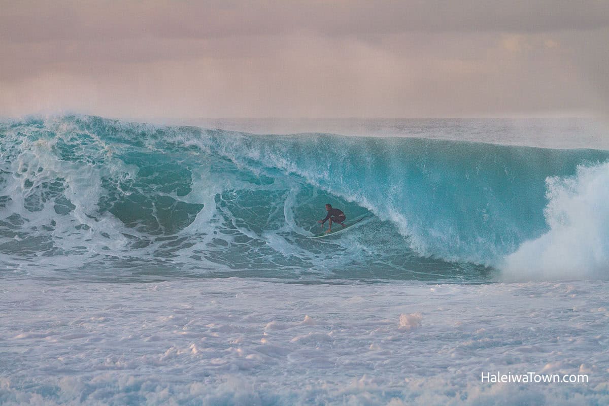 surfer pulling in a barrel at Backdoor